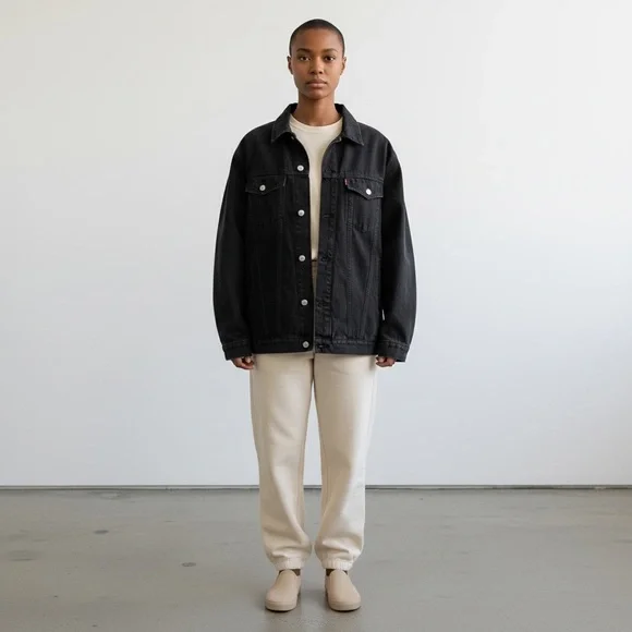 Vintage Jordache Black Denim Jacket | 80s–90s Trucker - Picture 1 of 5